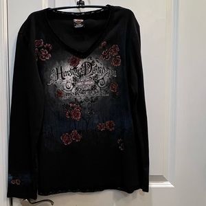 HD Harley Davidson Black Long Sleeve T-shirt Size XXL